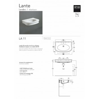Раковина Simas Lante 90 см. LA11