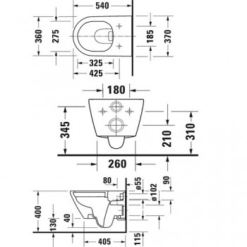 Унитаз подвесной Duravit D-Neo 2577098900 антрацит/антрацит мат