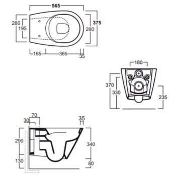 Унитаз подвесной Simas Gambassi GA18/F85 /GA004 + крышка, Moka