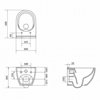 Сет B246 Унитаз подвесной Cersanit Zen CleanOn с дюропластовым сиденьем Slim с плавным закрыванием и функцией простого снятия