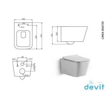 Devit Linea 3040120 Унитаз подвесной