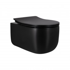 Унитаз подвесной Qtap Taurus безободковый с сиденьем Soft-close QT2433084EUQMB