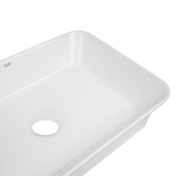 Раковина накладная Qtap Virgo N прямоугольная без донного клапана WHITE QT18116308W