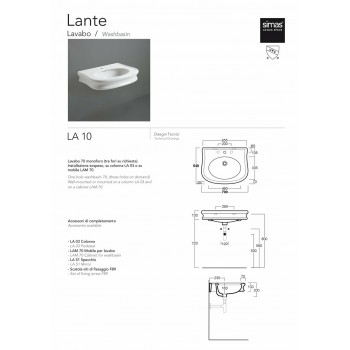 Раковина Simas Lante 70 см. LA10