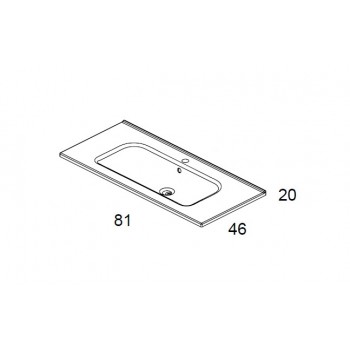 Royo Slim 123343 Раковина 81 см.