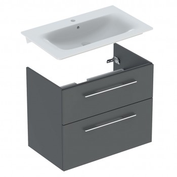 Шафа з вбудованим умивальником Geberit Selnova Square, лава (501.209.00.1/500.995.00.1)
