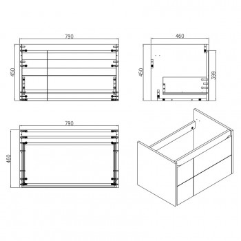 Devit 0021110W LAGUNA Тумба 80 з раковиною, білий