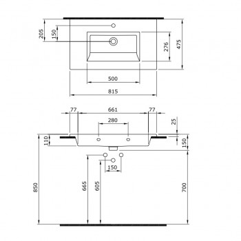Devit 0021110A LAGUNA Тумба 80 с раковиной, антрацит