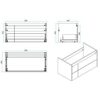 Devit 0022110W LAGUNA Тумба 100 з раковиною, білий