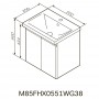 Тумба + раковина Am Pm X-Joy M85-FHX0551-WC0551WG38 55 см.