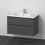 Тумба + раковина Duravit D-Neo DE012004949 100 см. матовый графит