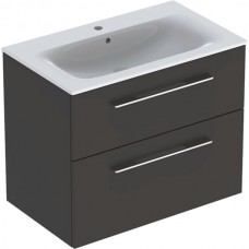 Тумба з умивальником Geberit Selnova Square 501.241.00.1 80 см. Slim rim Anthracite
