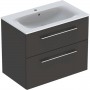 Тумба з умивальником Geberit Selnova Square 501.241.00.1 80 см. Slim rim Anthracite