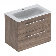 Шафа з умивальником Geberit Selnova Square, горіх темний/білий (501.210.00.1/500.995.00.1)