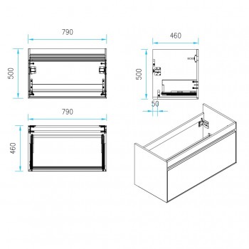 Devit 0W21120W UP Тумба 80 с раковиной, белый