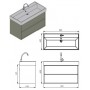 Тумба + раковина Devit Quadra 083100W 100 см. Глянцева