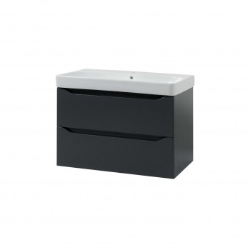 Тумба с умывальником Air-line Smile Square SM-90 ПС+500.251.01.1 Grey matt