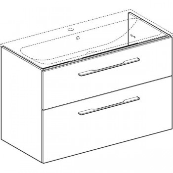 Шафа для вмивальника Geberit Selnova Square slim rim, з двома ящиками, білий (501.212.00.1)