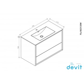 Devit Fly 0023120W Тумба под раковину 90 см.