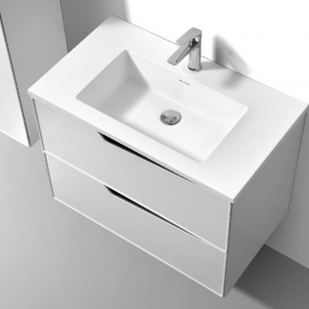 Тумба + раковина Devit Do It 085800W 80 см. белый глянец