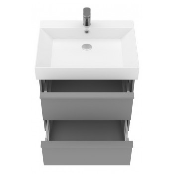 Тумба + раковина Devit Quadra 083060G 60 см. Сіра матова