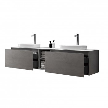 Devit 0026144G LINEA Тумба 1900 с двома раковинами, сіра