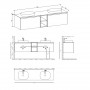 Devit 0026144G LINEA Тумба 1900 с двома раковинами, сіра