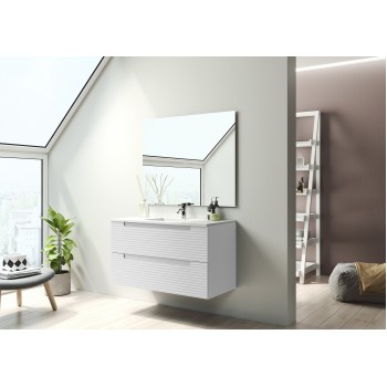 Тумба + раковина Devit Acqua 088174W (100 см.) біла