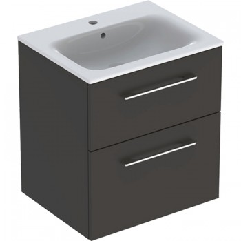Тумба с умывальником Geberit Selnova Square 501.237.00.1 60 см. Slim rim Anthracite