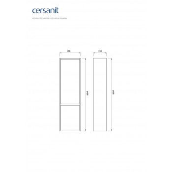 Пенал Cersanit Crea 40/25 сірий мат