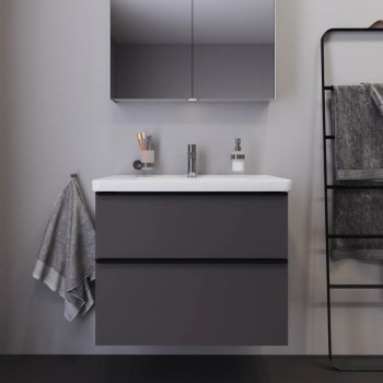 Тумба + раковина Duravit D-Neo DE012104949 80 см. графит матовый
