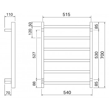 Pax Salsa 3707-1 Полотенцесушитель електричний 54х70 см.