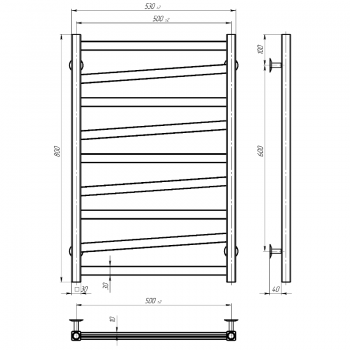 Рушникосушарка водяна Devit Style ST500800 500х800 мм.