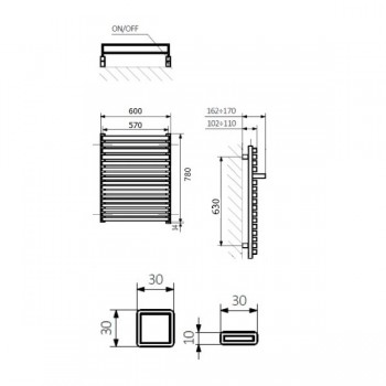 Рушникосушка електрична Terma City One WWCIN078060K619E8P