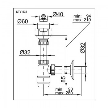 Styron STY-533 Сифон для раковини