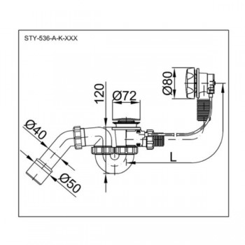Styron STY-536-A-K Сифон для ванни