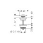 Hansgrohe 50100000 Донный клапан Push-open