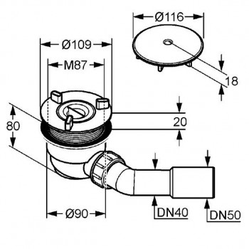 Kludi Tasso 210980500 Сифон для піддону Ø 90