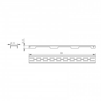 Решетка для линейного трапа Qtap Grate FD700 (PVD)