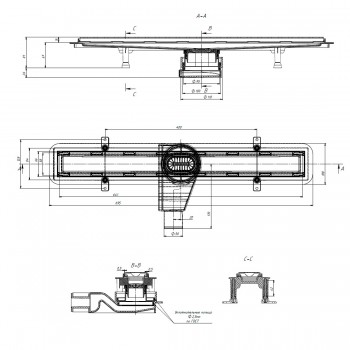 Devit D-Line 65010215B Душевой канал 65 см.