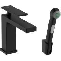 Змішувач для умивальника Hansgrohe Tecturis E 110 з гігієнічною лійкою, Matt Black (73210670)