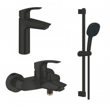 Комплект змішувачів з душем Grohe EuroSmart, чорний матовий (UA123246M243)