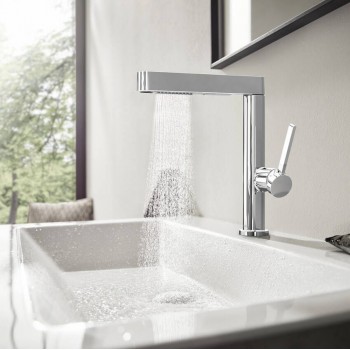 Змішувач для умивальника Hansgrohe Finoris 230 з витяжним душем 2jet і донним клапаном Push-Open, хром (76063000)