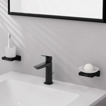 Змішувач Hansgrohe Logis Fine 110 для умивальника з донним клапаном pop-up, Matt Black (71251670)