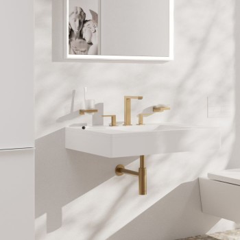 Змішувач для умивальника Hansgrohe Tecturis E на 3 отвори, Brushed Bronze (73030140)