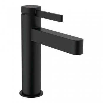 Змішувач для умивальника Hansgrohe Finoris 110 з донним клапаном push-open, чорний матовий (76020670)