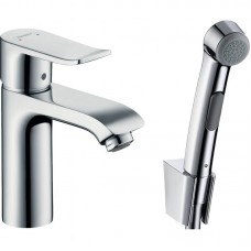 Змішувач для раковини Hansgrohe Mertis з гігієнічним душем і донним клапаном Push-Open, хром (31285000)