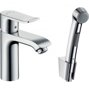Змішувач для раковини Hansgrohe Mertis з гігієнічним душем і донним клапаном Push-Open, хром (31285000)