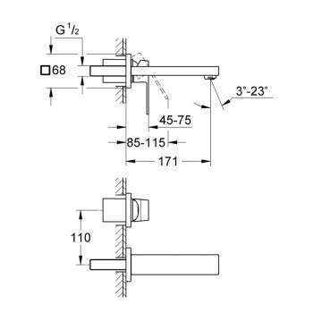 Смеситель для умывальника Grohe Eurocube 19895000