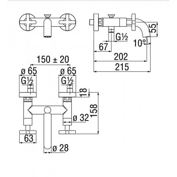 Смеситель для ванны Nobili Lira LR116210/1CR